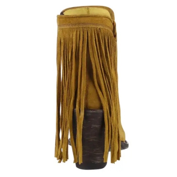 Old Gringo Tan Heeled Boots with Fringe - Picture 5 of 11
